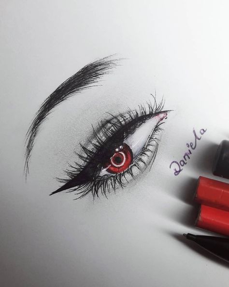 Vampire eye ❤ * * * * * * * * * * * * * * * * * * * * * * * * * *#artwork #art #artist #drawimg #eyesdrawing #illustrationart… Sketchbook Ideas Inspiration, Vampire Eyes, Vampire Drawings, How To Draw Anime Eyes, Abstract Pencil Drawings, Monster Eyes, Best Anime Drawings, Eyes Drawing, Custom Monster High Dolls