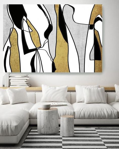 Abstract Art Gold, Wall Art Scandinavian, Contemporary Art Canvas, Nordic Wall Art, Contemporary Canvas, Soyut Sanat Tabloları, Lost In Time, Nordic Wall, Large Artwork