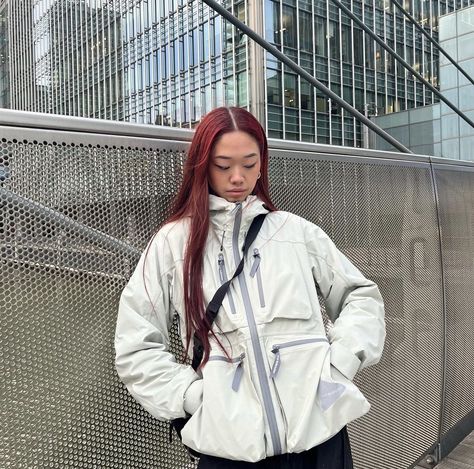 and wander e vent rain jacket Megan Trong, White Winter Jacket, Minimal Shirt Design, Fashion Fits, Teenage Fashion Outfits, Dance Outfits, Fashion Killa, Star Fashion, Instagram Fashion