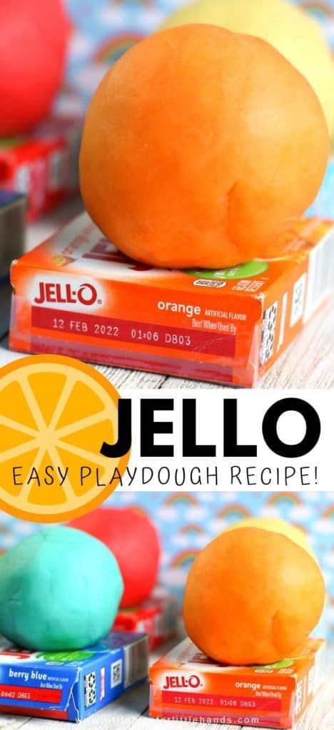 Playdough With Cream Of Tartar, Jello Playdough Recipe, Jello Playdough, How To Make Playdoh, Easy Homemade Playdough, Homemade Jello, Sensory Play Recipes, Easy Playdough Recipe, Cooked Playdough