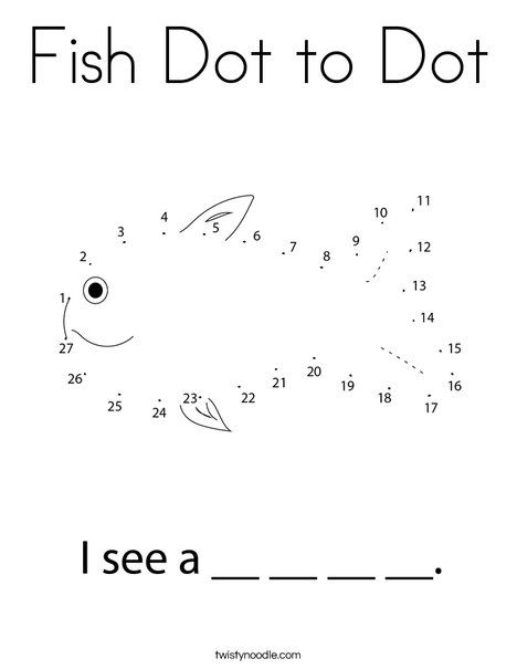 Fish Dot to Dot Coloring Page - Twisty Noodle Pond Life Worksheets Preschool, Shark Dot To Dot, Counting Fish Free Printable, Puffer Fish Coloring Page, 1-10 Dot To Dot Free Printable, Fish Outline, Dot To Dot Printables, Fish Coloring Page, Learning Printables