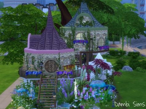 Houses and Lots: Fairy Tree House by dambisims from The Sims Resource • Sims 4 Downloads Sims 4 Fairy House, Sims 4 Tree House, Sims 4 Magic House, Wood Objects, Sims Inspiration, Fairy Tree Houses, Sims Builds, Magic House, Sims 4 House Plans