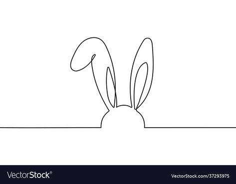 One Line Bunny Tattoo, Easter Line Drawings, Simple Bunny Drawing, Easter Line Art, Bunny Line Drawing, Line Art Bunny, Bunny Line Art, Easter Minimalist, Easter Bunny Drawing