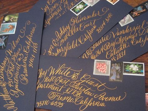 Wedding Ideas: hand-calligraphy-the-san-francisco-style Funky Calligraphy, Calligraphy Invitation, Wedding Envelope Calligraphy, Calligraphy Envelope Addressing, Envelope Addressing, San Francisco Style, Hand Calligraphy, Calligraphy Envelope, Invitation Calligraphy