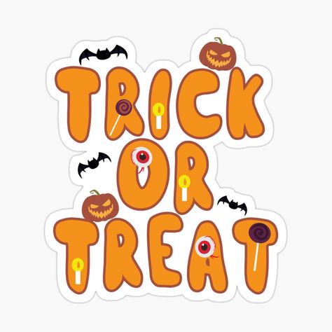 Trick Or Treat Clipart, Trick Or Treat Sticker, Trick Or Treat Printable, Halloween Crayons, Trick And Treat, Simple Images, Halloween Products, Stickers Halloween, Minecraft Blueprints