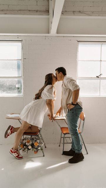 Arizona Wedding Photographer on Instagram: "If this isn’t the cutest idea for high school sweethearts, I don’t know what is!   I absolutely love when couple make their engagements photos unique to them and their love story ❤️🥹  #engagementphotos #uniquephotography #highschoolsweethearts #arizonaengagementphotographer #azengagement #shesaidyes #arizonaweddingphotographer" High School Sweethearts Photoshoot, High School Sweethearts Wedding, High School Sweetheart Photoshoot, Engagement Photos High School Sweetheart, High School Sweetheart Engagement Photos, School Engagement Photos, High School Sweetheart Wedding, Engament Photos, Football Couples