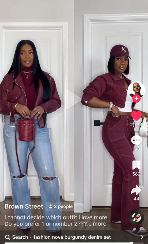 Nia Long Love Jones Outfits, Hbcu Drip, Burgundy Fits, Winter Brunch Outfit, Burgundy Pants Outfit, Winter Brunch, Gameday Fits, Outfit Baddie, Burgundy Outfit