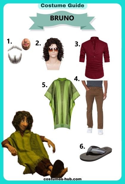 Encanto Characters Costumes, Book Character Cosplay Ideas, Bruno Costume Encanto, Diy Encanto Costume, Encanto Outfit Ideas, Bruno Costume, Encanto Costumes, Fancy Dress Diy, Encanto Costume