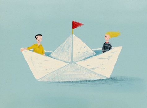 Cute Boat Illustration, Paper Boat Illustration, Paper Plane Illustration, Sailing Illustration, Valentines Day Craft Ideas, Plane Illustration, Kids Boat, Valentines Day Craft, Boat Vector