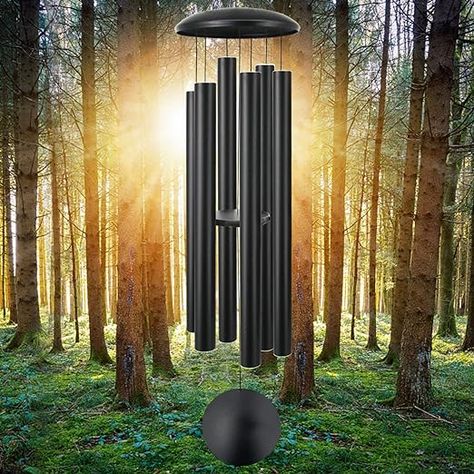 ♪60 Inch large Wind Chimes - The longest tube of the large wind chimes is 33.6 Inch,diameter is 10 Inch.6 aluminum powder-coated tubes,every metal tube of this large wind chime is hand-tuned by our professional tuning experts to achieve a superior musical performance.Heavy duty nylon cording high density striker for a clear tone and resonances. ♪Wind chimes deep tone -The beauty of Astarin’s wind chimes joins the Deep Tenor and Bass sounds.The sound is rich,deep tone and relaxing thanks to exper Outdoor Wind Chimes, Deep Tone Wind Chimes, Metal Wind Chimes, Large Wind Chimes, Personalized Wind Chimes, Musical Performance, Memorial Wind Chimes, Patio Balcony, Outdoor Balcony