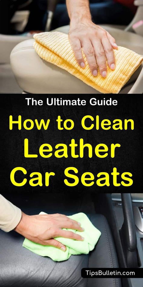 Discover the ultimate guide on how to clean leather car seats with homemade solutions using common products. Find out the best way to remove stains from a vehicle's interiors with these awesome tips and tricks. Clean you auto's leather upholstery quickly. #cleancarseats #leather #cleanleather Clean Leather Car Seats, Cleaning Leather Car Seats, Clean Car Seats, Clean Baking Pans, Cleaning Painted Walls, Glass Cooktop, Deep Cleaning Tips, Leather Car Seats, Remove Stains