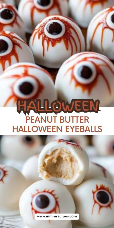 Add some spooky fun to your Halloween with these Peanut Butter Eyeballs! Soft peanut butter balls covered in white chocolate and decorated to look like creepy eyeballs. Delicious and a little eerie, they’re a hit for all ages! Easy to make and irresistibly tasty, these eyeballs will be the star of your Halloween dessert table. Save this recipe and creep out your guests in the tastiest way! 🍫👻 #HalloweenDesserts #SpookyEyeballs #PeanutButterTreats Witch Finger Cookies, Halloween Dessert Table, Creepy Halloween Food, Finger Cookies, Spooky Halloween Treats, Candy Eyeballs, Halloween Dessert, Butter Balls, Halloween Treats Easy