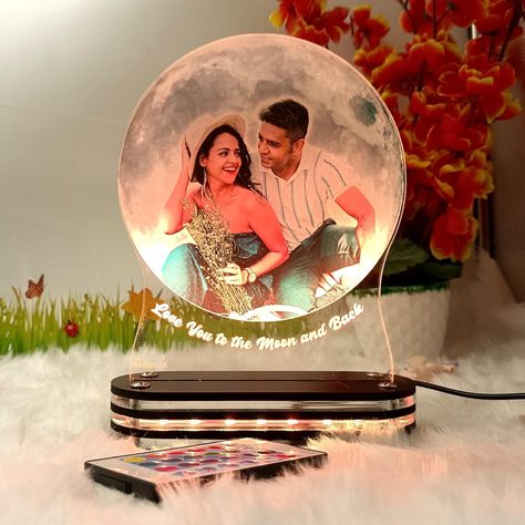 lampees Acrylic 3D LED Lamp with Digital UV Printed Photo for Anniversary Gift, Multicolor (PS-012) Illusion Photos, Special Wedding Gifts, Photo Lamp, 3d Led Lamp, Printed Photo, Rare Gifts, Marriage Anniversary, 3d Illusion, Valentine Day Special