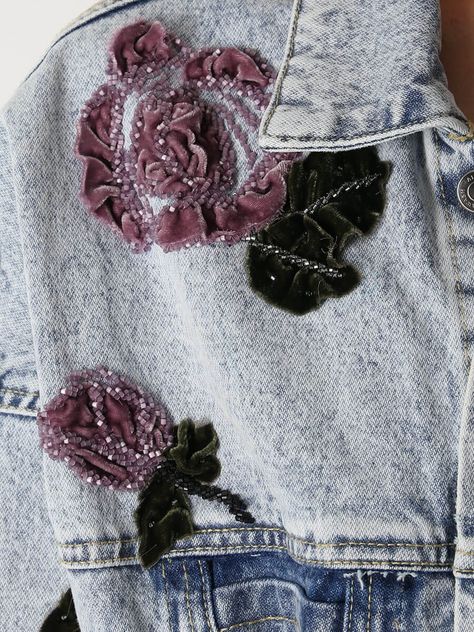 Denim Inspiration Board, Shiny Outfits, Bedazzled Jeans, Clothes Embroidery Diy, Draping Fashion, Denim Inspiration, Dress Design Patterns, Velvet Flowers, Embroidery On Clothes