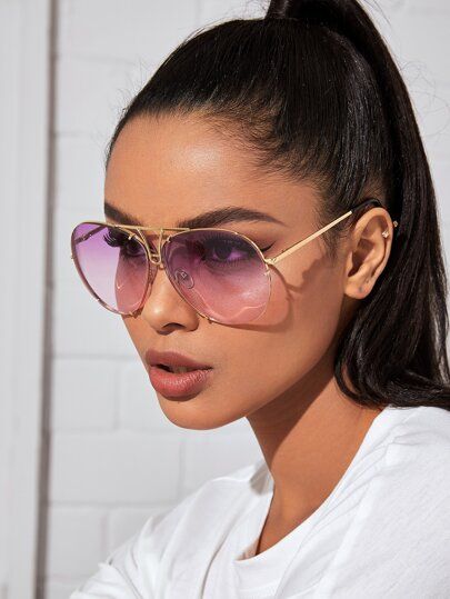 Fashion Eye Glasses, Aviator Glasses, Purple Ombre, Bar Top, Mirrored Sunglasses Women, Summer Jewelry, Style Boho, Ray Ban Sunglasses, Colored Sunglasses