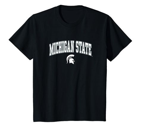 PRICES MAY VARY. Officially Licensed Michigan State University apparel. Show your support for the Spartans with this Michigan State logo apparel! The soft material and digitally printed logo make this a great addition to any Michigan State Spartans apparel collection! Sparty On! Wear this fan favorite Michigan State Spartans apparel to the big game or just hanging out around the house. The unique vintage logo will let everyone know your affiliation with MSU! Lightweight, Classic fit, Double-need Michigan State Logo, University Apparel, Michigan State University, Michigan State Spartans, Clothing Logo, Michigan State, Big Game, Vintage Logo, Black T Shirt