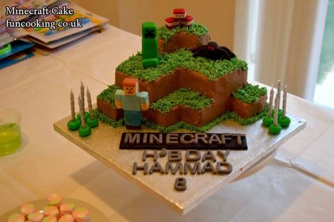 Minecraft Cake Diy Minecraft Cake, Cold Stone Cakes, Stone Cake, Thomas Birthday Cakes, Pastel Minecraft, Minecraft Birthday Cake, Easy Minecraft Cake, Cakes Decorated, Cold Stone