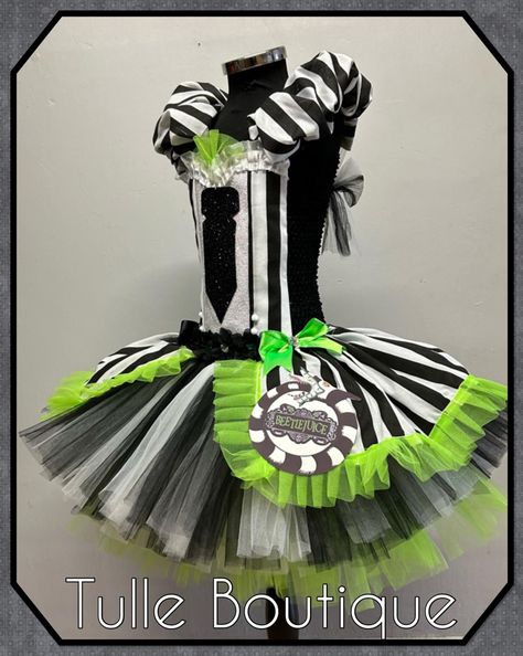 NEW; Beetlejuice…Beetlejuice…Beetlejuice‼️ Available to order online. Please book your Halloween slot in early to avoid disappointment. #dressupideasforkids #kidstutu #kidstutudress #tutudress #tutusets #tutudresses #childrenscostumes #tutudressbaby #tutusetsforsale #birthdaypartydress #girlspartydresses #girlstutudresses #fun #love #makeup #costumes #cakesmash #party #halloweencostume #worldbookday #fancy #beetlejuice #beetlejuicebeetlejuicebeetlejuice #beetlemania #beetlejuicedress #beet... Beetlejuice Dance Costume, Beetlejuice Aesthetic Outfit, Oak Dolls, Beetlejuice Outfits, Beetlejuice Dress, Kids Tutu Dress, Beetlejuice Costume, To Avoid Disappointment, Kids Tutu