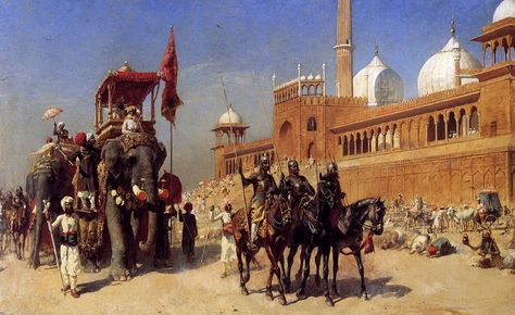 Edwin Lord Weeks, Great Mogul And His Court Returning From The Great. Edwin Lord Weeks, India Painting, Arabian Art, Most Famous Paintings, Mughal Empire, History Of India, Indian Paintings, Indian History, A4 Poster