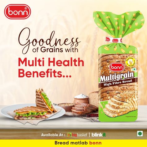 Get the best of both worlds-taste and nutrition, with Bonn multigrain bread. Bread Ads Creative, Bread Ads, Math Clock, Bread Brands, Fiber Bread, Advertisement Layout, Product Advertisement, Grocery Ads, Multigrain Bread