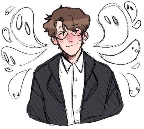 Yelling Sketch, Simpbur Fanart Pfp, Wilbur Soot Fanart Cute, Simpbur Wilbur Fanart, Smirk Reference, Ghost Character Art, Wilbur Soot Art, Smirk Drawing, Wilbur Soot Fanart