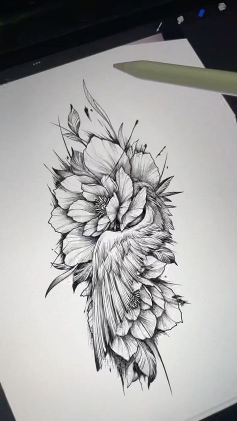 BLXCK INK’s Instagram video: “From design to finished tattoo by @jugoheo⁠ 🇰🇷⁠ For booking contact tattoo artist directly⁠ For inspiration only. Do not copy⁠ ⁠…” Feather Flower Tattoo, Feather And Flower Tattoo, Inner Arm Tattoos For Women Bicep, Tattoo Pieces, Tattoo Fixes, Indian Feather Tattoos, Thumb Tattoos, Inner Arm Tattoos, Body Tattoo Design