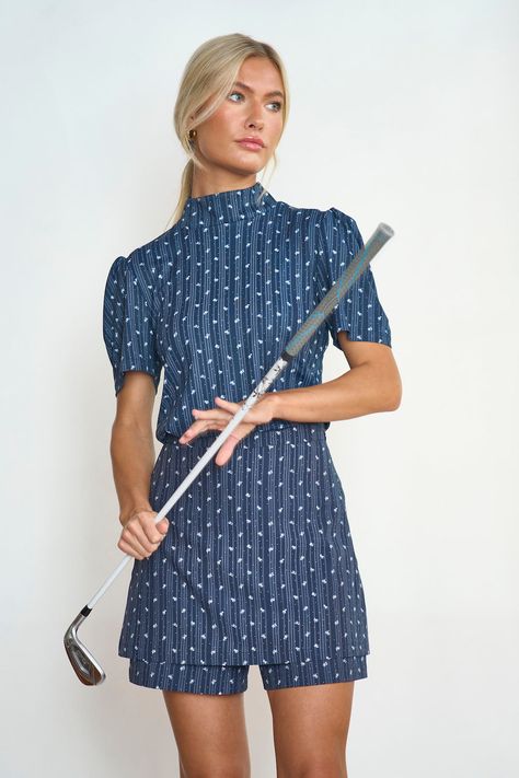 Hamptons Hi-Low Skort Classic Golf, Court Dresses, Golf Attire, Golf Dresses, Golf Skort, Mock Neck Top, Summer Staples, Club Outfits, Ladies Golf