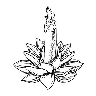 Lotus Flower Drawing, Candle Flower, Candle Logo, Lotus Tattoo, Floral Fit, Flower Candle, Drawing Tutorials, Lotus Flower Tattoo, Lotus Flower