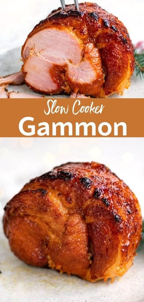 Christmas Gammon Recipes, Slow Cooked Gammon, Baked Gammon, How To Cook Gammon, Slow Cooker Gammon, Slow Cooked Ham, Gammon Recipes, Slow Cooker Christmas, Slow Cooker Baking