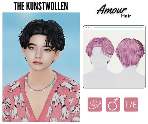 Sims 4 Jungkook Cc, Sims 4 Middle Part Hair, Sims 4 Cc Male Accessories, Sims 4 Cc Male Hair Maxis Match, Sims 4 Kpop Cc, The Kunstwollen, Hair Ts4, Kpop Crop Top, Male Accessories