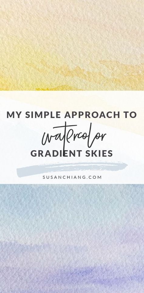 Watercolor Gradient Skies Pinterest Simple Watercolor Sunset, Gradient Watercolor Painting, How To Watercolor Background, Watercolour Background Tutorial, Watercolor Art Sky, Watercolor Sky Tutorial, Watercolour Gradient, Watercolor Sky Background, Nurita Harith