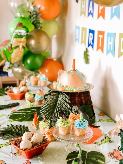 Dinosaur Birthday Party Cake, Birthday Party Cake Table, Birthday Table Decor, Dinosaur Roar, Party Cake Table, Cake Table Decorations, Birthday Table, Dino Party, Dinosaur Birthday Party