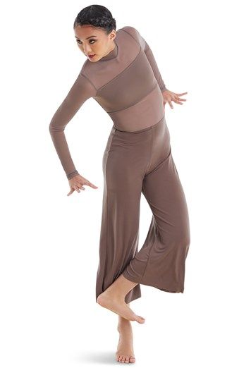 Culotte Unitard With Mesh | Balera™ Modern Dance Costume, Dance Costumes Dresses, Lyrical Dresses, Contemporary Dance Costumes, Duo Costumes, Modern Costumes, Contemporary Costumes, Solo Costume, Jazz Costumes