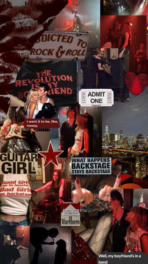 Rockstar Gf Background, Rockstar Bf, Rockstar Gf Room Posters, Stargirl Aesthetic Wallpaper Red, Hard Rock Aesthetic, Rockstar Gf Collage, Wallpaper Backgrounds Downtown Girl, Rockstar Aesthetic, Gothic Wallpaper