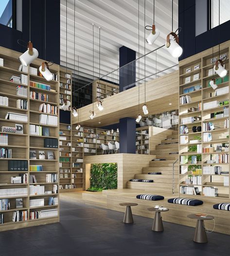 Modern And Master Home Library Designs | That Will Have Book Lovers | Home Decoration Ideas Smart Library Design, Modern Library Interior Design, Libraries Architecture Concept, Modern Library Exterior, Library Interior Design Public, Public Library Architecture, Contemporary Library, Elementary School Architecture, Architecture Library