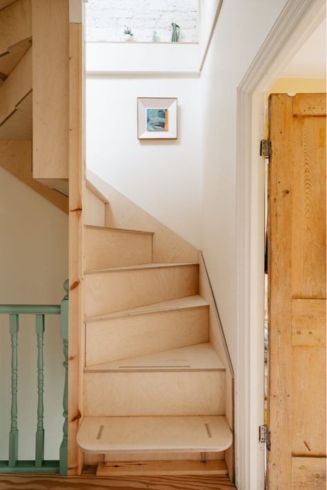 Small Attic Staircase, Attic Stairs Ideas Stairways, Compact Loft Stairs, Simple Loft Conversion, Loft Conversion Staircase, Add Stairs To Attic, Attic Conversion Stairs, Loft Room Stairs, Adding Stairs To Attic