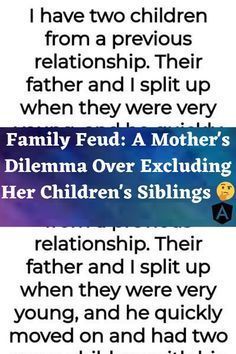 Family dynamics can be tricky, especially when half-siblings are involved. A mother finds herself in a quandary when she chooses to exclude her children's half-siblings from a family event. Is she in the right or has she crossed a line? Let's delve into this family drama that has the internet buzzing. 🐝 Half Siblings, Family Dynamics, Family Feud, Family Event, Family Drama, School Humor, Second Child, New Pins, A Mother