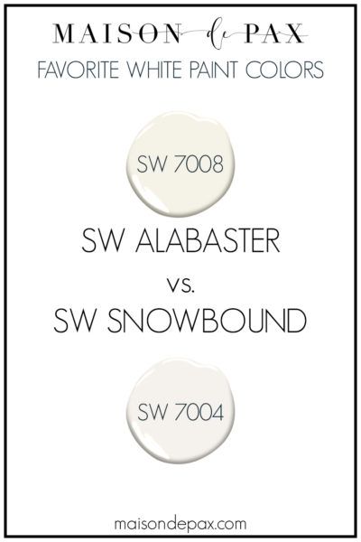 Sw Snowbound Walls With Pure White Trim, Sw Snowbound Cabinets, Snowbound Vs Alabaster, Neutral White Paint, Bear Paint Colors, Sw Snowbound, Pure White Paint Color, Sw Pure White, Bright White Paint