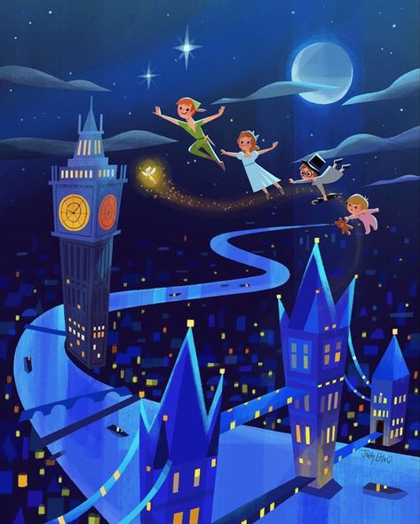 Joey Chou Disney Peter Pan Vintage Disney Art, Joey Chou, Peter Pans, Disney Mignon, Deco Disney, Idee Babyshower, Animation Disney, 동화 삽화, Mary Blair