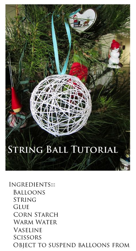 Wild Olive: ornamentation: string balls with janee Ornament Tutorial, Noel Christmas, Xmas Ornaments, Xmas Crafts, Ornaments Diy, Christmas Projects, Christmas Cheer, Christmas Art, All Things Christmas