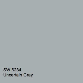 Uncertain Gray Vanity - 2 Cabinet Girls Sherwin Williams Uncertain Gray, Uncertain Gray, Argyle Wallpaper, Paint Colors Sherwin Williams, Grey Bathroom Cabinets, Amazing Gray, Grey Hallway, Open Gate, Sherwin Williams Gray