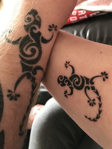 His and Hers gecko tattoos Gecko Tattoo, Gecko, Print Tattoos, Paw Print Tattoo, Paw Print, Tattoo Ideas, Tattoos