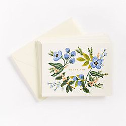 Rifle Blue Floral Bouquet Thank You Watercolor Flower Card, Blue Floral Bouquet, Thank You Writing, Blue Floral Wedding, Bouquet Box, Card Photography, Beautiful Stationery, Thank You Note Cards, Label Paper