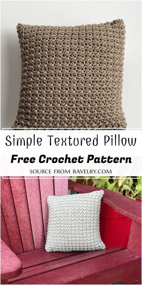 Simple Textured Pillow Crochet Pattern #freecrochetpattern #crochetpillow #freecrochettexturepillow #crochettexturepillowpattern #freecrochettexturepillowpattern Free Crochet Patterns For Pillows, Crochet Cushion Cover Pattern Free Easy, Crochet Pillows Free Patterns, Free Crochet Pillow Patterns, Crochet Pillow Case Pattern, Crochet Cushion Covers, Pillow Cover Crochet Pattern, Crocheted Pillow, Crochet Texture