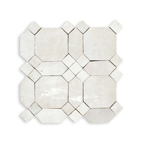 Atlas White Art - Style-Access Terracotta Mosaic, Octagon Tile, Bathroom Farmhouse, Zellige Tiles, Black Splash, Glazed Terracotta, Terracotta Floor, Sample Board, Containers For Sale