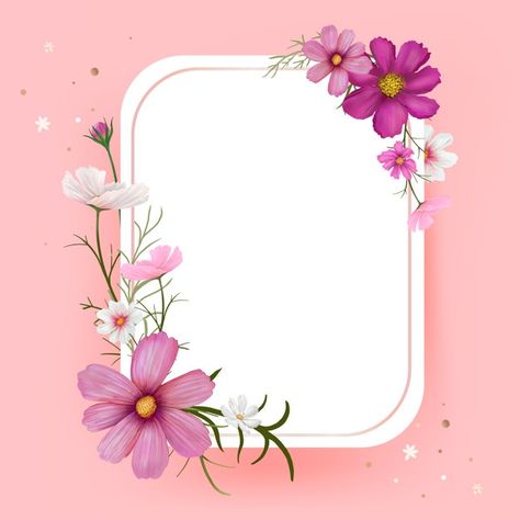 Floral mockup frame illustration | Free Vector #Freepik #freevector #background #flower #frame #wedding Easy Origami Flower, Beautiful Origami, Flower Frames, Wedding Invitation Background, Floral Invitations Template, Photo Frame Wallpaper, Mockup Frame, Floral Banners, Photo Frame Design