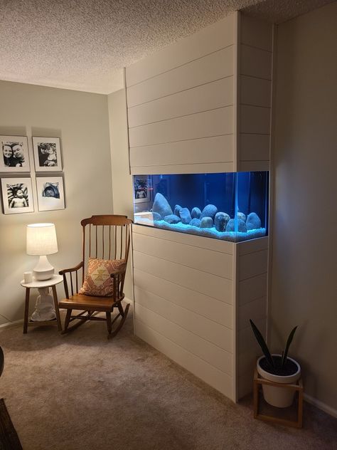 Aquarium Built In, Big Fish Tank Ideas Living Rooms, Fireplace Fish Tank, Fish Tank Fireplace, Fish Tank Built In Wall, Fish Tank Cabinet Ideas, Where To Put Fish Tank In House, Built In Aquarium The Wall, Fish Tank Stand Ideas Living Rooms