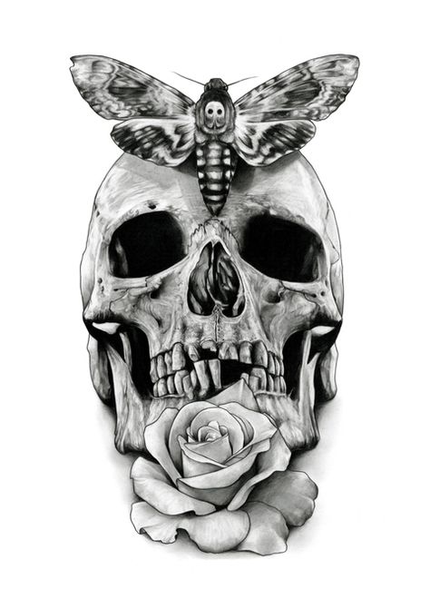 Totem Tattoo, Kunst Tattoos, Marquesan Tattoos, Tato Lengan, Moth Tattoo, Butterfly Tattoo Designs, Skull Tattoo Design, Skull Artwork, Full Sleeve Tattoos