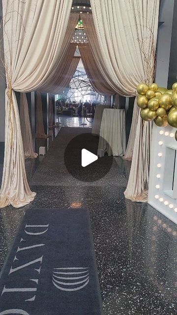 Shawn's Drapery LLC on Instagram: "Champagne Velvet Drapery  for 4 Entrances   #shawnsdrapery #michigandrapery #fullroomdrapery #canopydraping #tunneldraping #corporatedraping #churchgaladrapery #churchdrapery #weddingdraping #transformationdraping #theheadandnotthetail #Godisblessingourbusiness @followers" Draping Fabric On Walls, Draping Fabric From Ceiling, Velvet Drapery, Ceiling Drapery, Wedding Draping, Draping Fabric, April 16, Entrance, Champagne