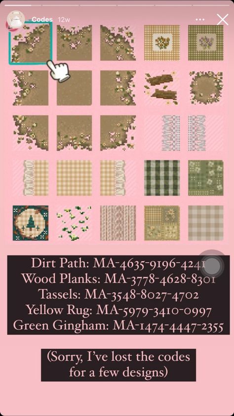 Rug Codes Animal Crossing, Acnh Stone Path, Acnh Vintage, Acnh Signs, Acnh Builds, Acnh Path, Cottagecore Animal Crossing, Acnh Paths, Yellow Carpet